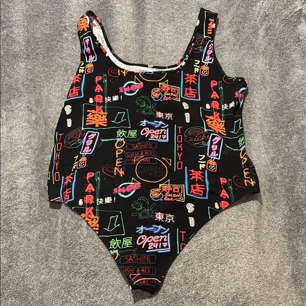 Forever 21 Neon Graphic Bodysuit